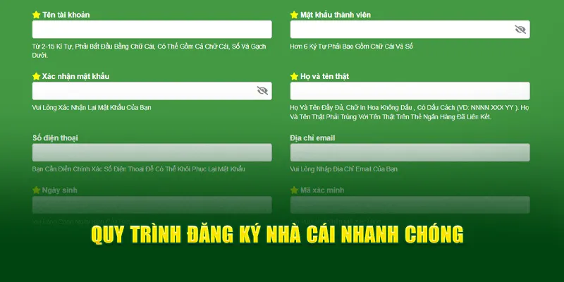 Các bước đăng ký nhanh chóng